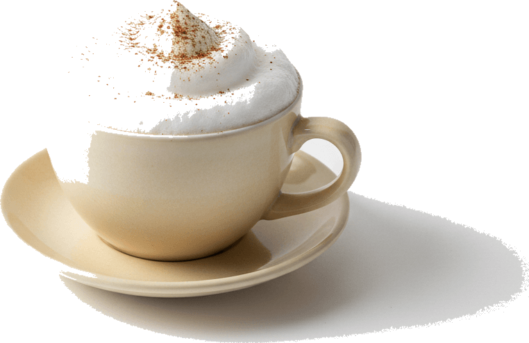 Cappuccino à la mousse épaisse saupoudré de cacao