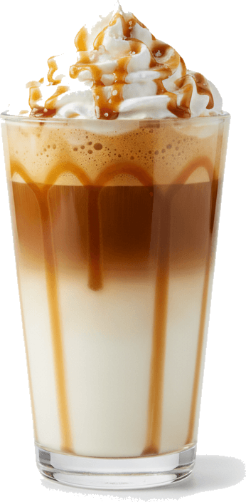 Caramel macchiato nappé de caramel et de crème