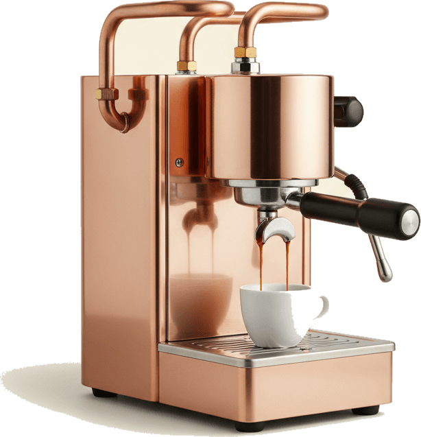 Machine à espresso en cuivre poli