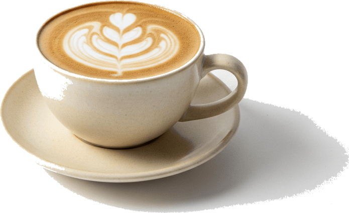 Latte au lait moussé, art latté en rosette